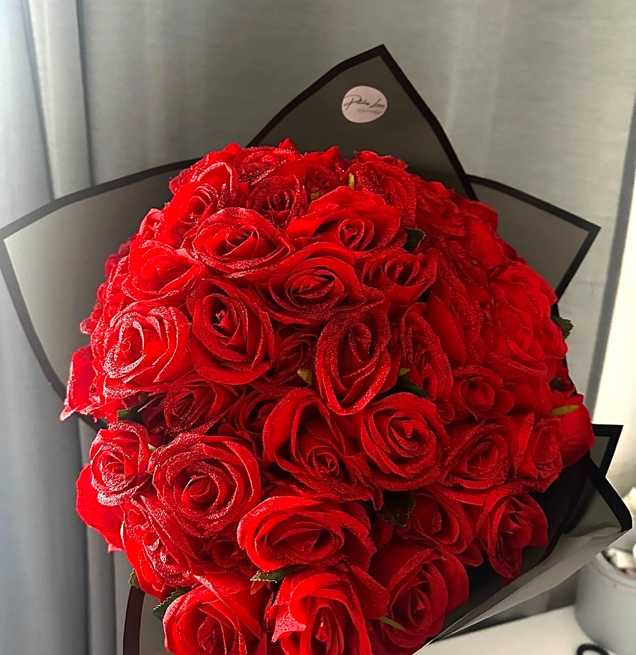 Bouquet roses rouges artificielles